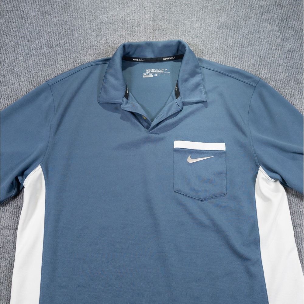 Nike Golf Polo Shirt Men M Blue Performance Sport Activewear Athleisure Gorpcore - Picture 8 of 11
